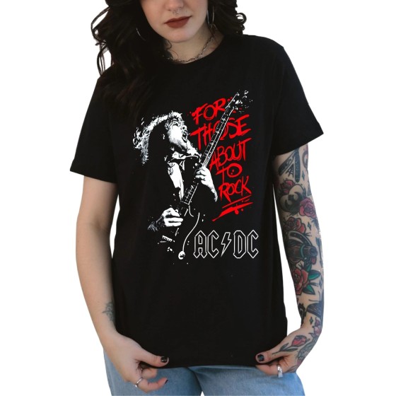 Rockwear Brasil - Baby look Acdc 3 Rockwear Preta