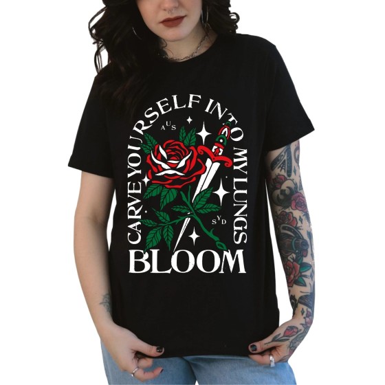 Rockwear Brasil - Baby look Bloom Rockwear Preta