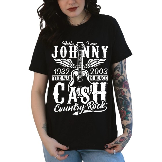 Rockwear Brasil - Baby look Johnny Cash Rockwear Preta