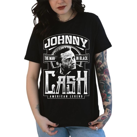 Rockwear Brasil - Baby look Johnny Cash 2 Rockwear Preta