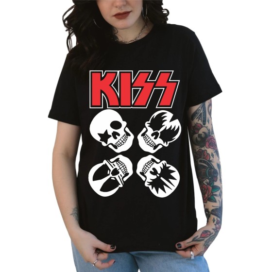 Rockwear Brasil - Baby look KISS 3 Rockwear Preta