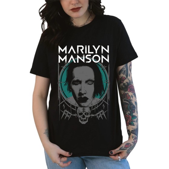 Rockwear Brasil - Baby look Marilyn Manson 2 Rockwear Preta