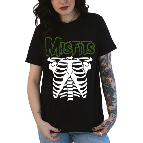 Rockwear Brasil - Baby look Misfits 3 Rockwear Preta