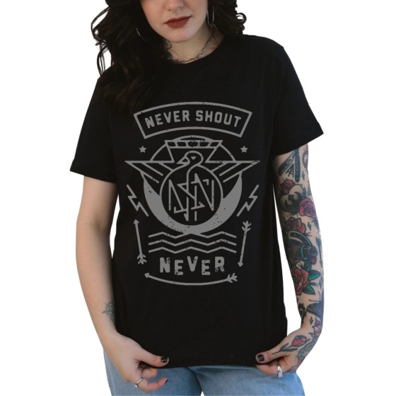 Rockwear Brasil - Baby look Never Shout Never Rockwear Preta