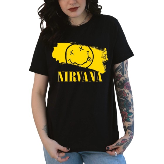 Rockwear Brasil - Baby look Nirvana 3 Rockwear Preta