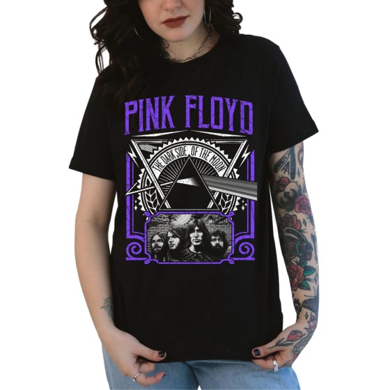 Rockwear Brasil - Baby look Pink Floyd 3 Rockwear Preta