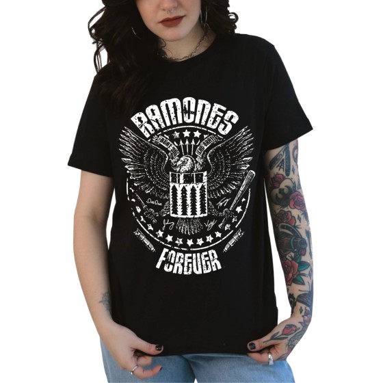 Rockwear Brasil - Baby look Ramones 2 Rockwear Preta