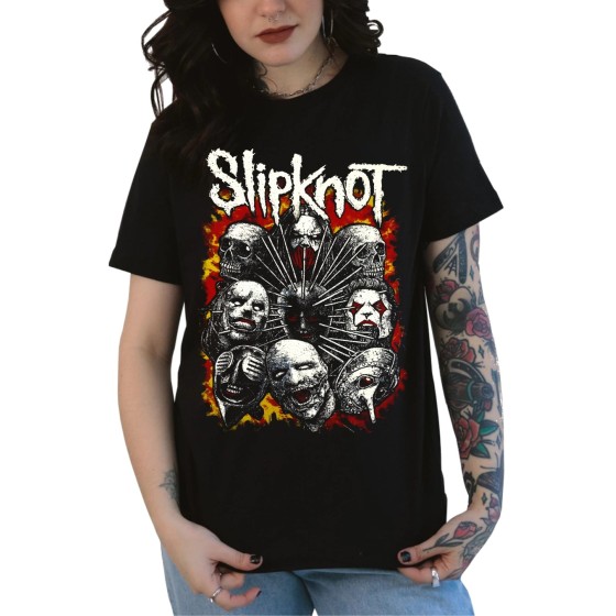 Rockwear Brasil - Baby look Slipknot 4 Rockwear Preta