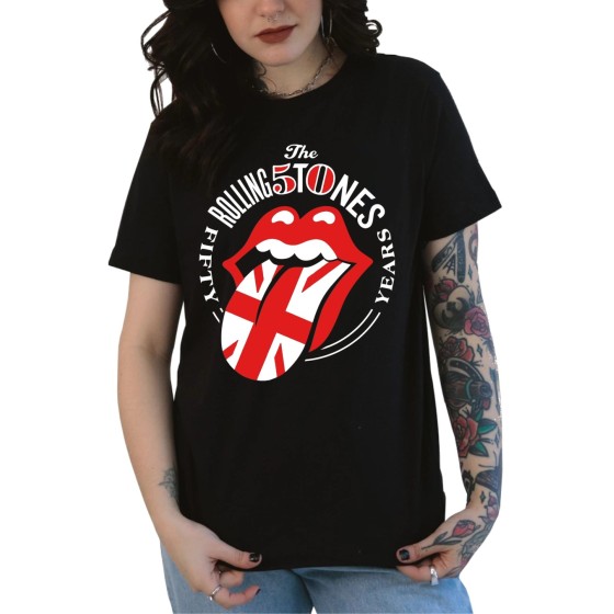 Rockwear Brasil - Baby look The Rolling Stones 3 Rockwear Preta