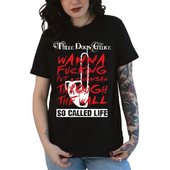 Rockwear Brasil - Baby look Three Days Grace 2 Rockwear Preta