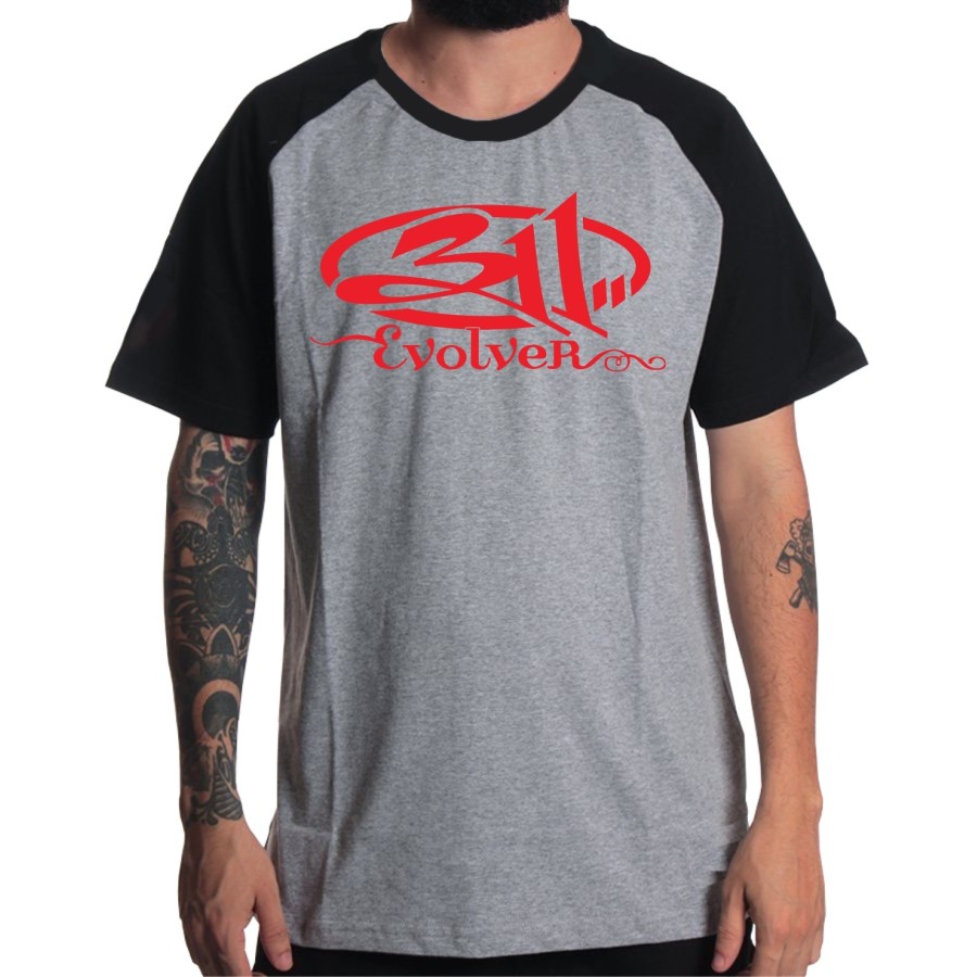 Rockwear Brasil - Camiseta Raglã 311 Rockwear Preta