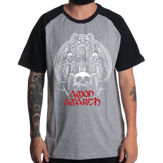 Rockwear Brasil - Camiseta Raglã Amon Amarth 2 Rockwear Preta