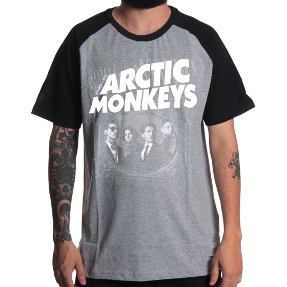 Rockwear Brasil - Camiseta Raglã Arctic Monkeys 3 Rockwear Preta