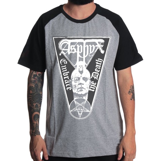 Rockwear Brasil - Camiseta Raglã Asphyx Rockwear Preta