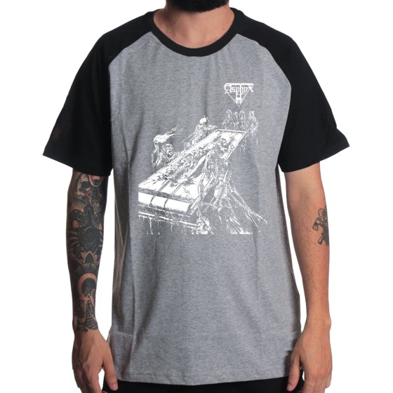 Rockwear Brasil - Camiseta Raglã Asphyx 2 Rockwear Preta