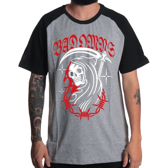 Rockwear Brasil - Camiseta Raglã Bad Omens Rockwear Preta