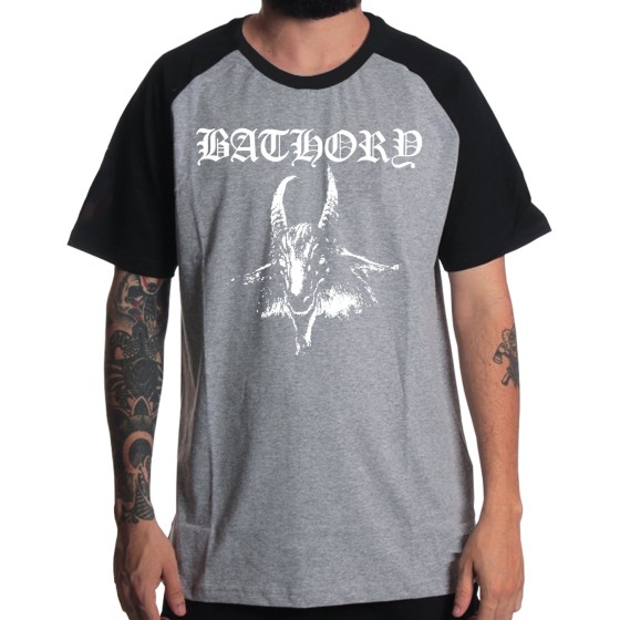 Rockwear Brasil - Camiseta Raglã Bathory Rockwear Preta