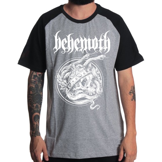 Rockwear Brasil - Camiseta Raglã Behemoth Rockwear Preta