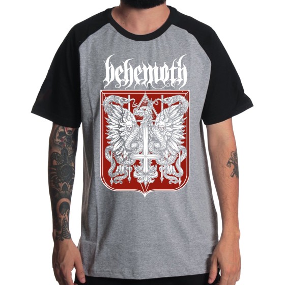 Rockwear Brasil - Camiseta Raglã Behemoth 4 Rockwear Preta