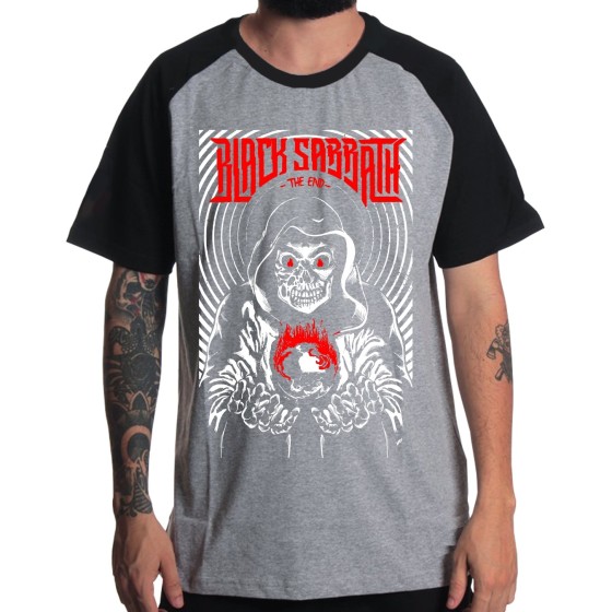 Rockwear Brasil - Camiseta Raglã Black Sabbath 5 Rockwear Preta
