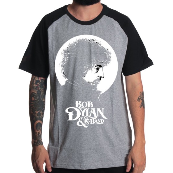 Rockwear Brasil - Camiseta Raglã Bob Dylan Rockwear Preta