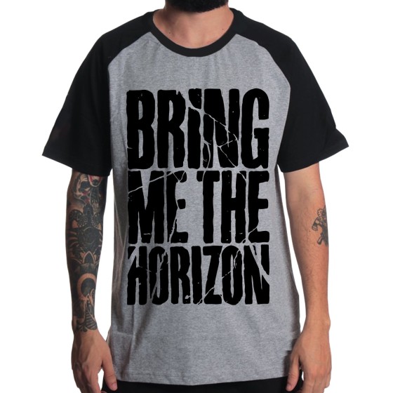Rockwear Brasil - Camiseta Raglã Bring Me The Horizon 4 Rockwear Preta