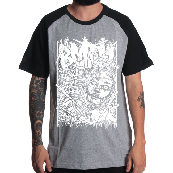 Rockwear Brasil - Camiseta Raglã Bring Me The Horizon 5 Rockwear Preta