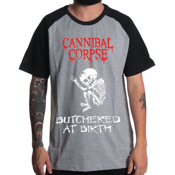 Rockwear Brasil - Camiseta Raglã Cannibal Corpse Rockwear Preta