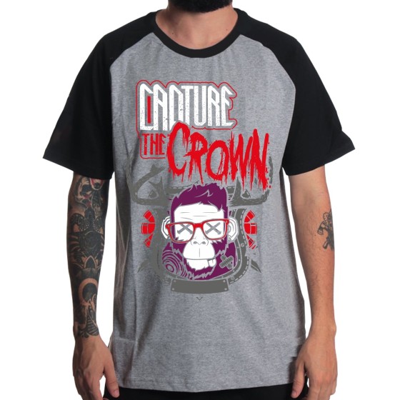 Rockwear Brasil - Camiseta Raglã Capture The Crown Rockwear Preta