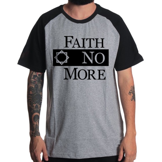 Rockwear Brasil - Camiseta Raglã Faith no More Rockwear Preta