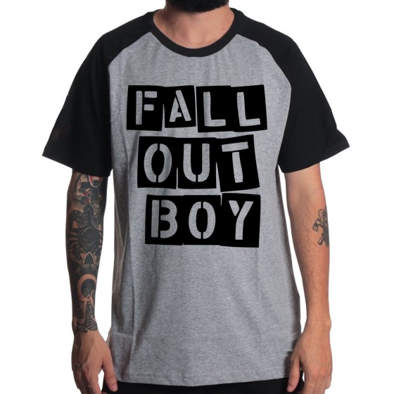 Rockwear Brasil - Camiseta Raglã Fall out Boy Rockwear Preta