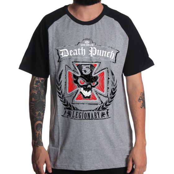 Rockwear Brasil - Camiseta Raglã Five Finger Death Punch 3 Rockwear...