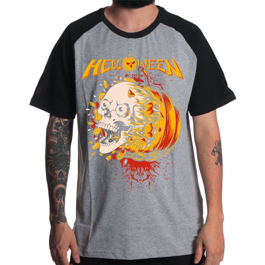 Rockwear Brasil - Camiseta Raglã Helloween 2 Rockwear Preta Rockwear Brasil - Camiseta Raglã Helloween 2 Rockwear Preta
