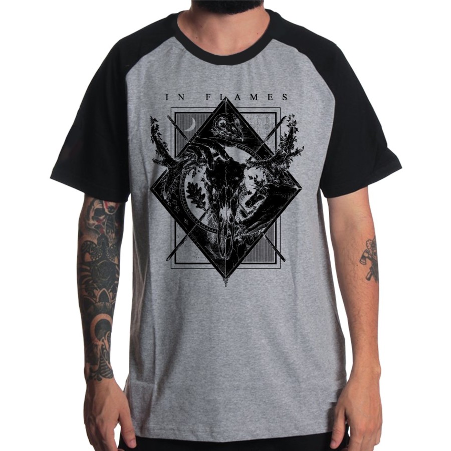 Rockwear Brasil - Camiseta Raglã In Flames 2 Rockwear Preta Rockwear Brasil - Camiseta Raglã In Flames 2 Rockwear Preta