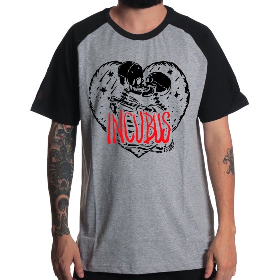 Rockwear Brasil - Camiseta Raglã Incubus Rockwear Preta