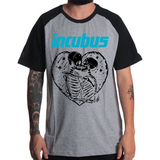 Rockwear Brasil - Camiseta Raglã Incubus 2 Rockwear Preta