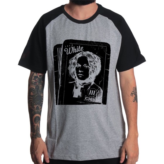 Rockwear Brasil - Camiseta Raglã Jack White Rockwear Preta