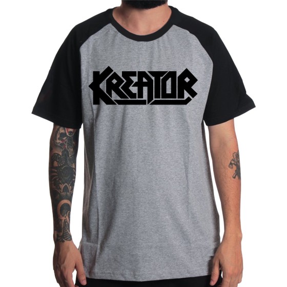 Rockwear Brasil - Camiseta Raglã Kreator Rockwear Preta