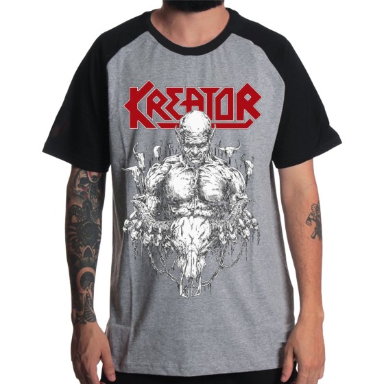 Rockwear Brasil - Camiseta Raglã Kreator 2 Rockwear Preta