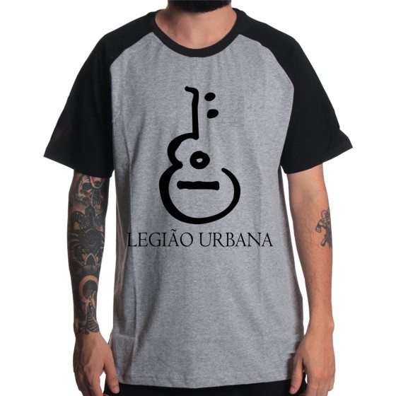 Rockwear Brasil - Camiseta Raglã Legião Urbana Rockwear Preta