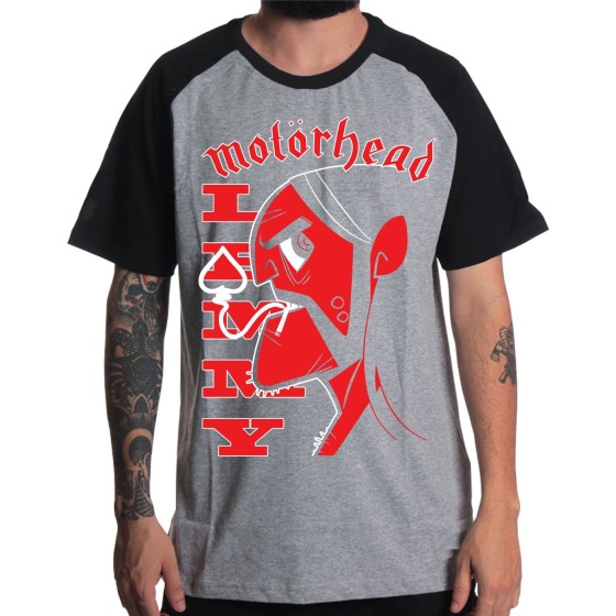 Rockwear Brasil - Camiseta Raglã Lemmy Rockwear Preta