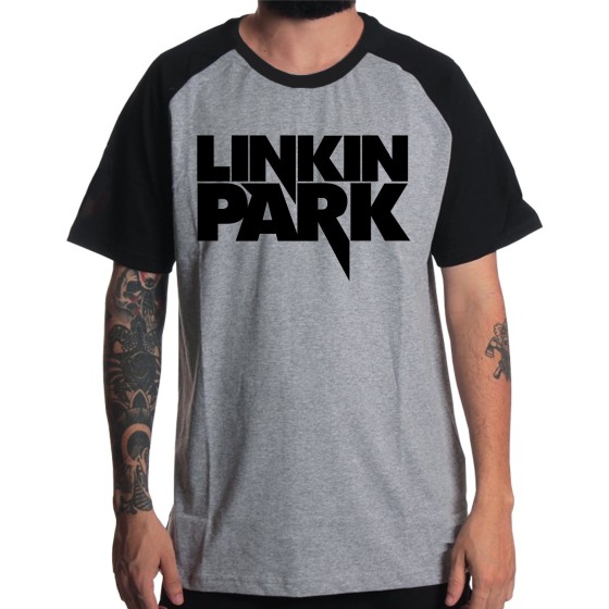 Rockwear Brasil - Camiseta Raglã Linkin Park Rockwear Preta