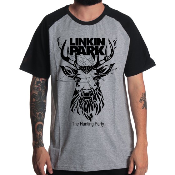 Rockwear Brasil - Camiseta Raglã Linkin Park 4 Rockwear Preta