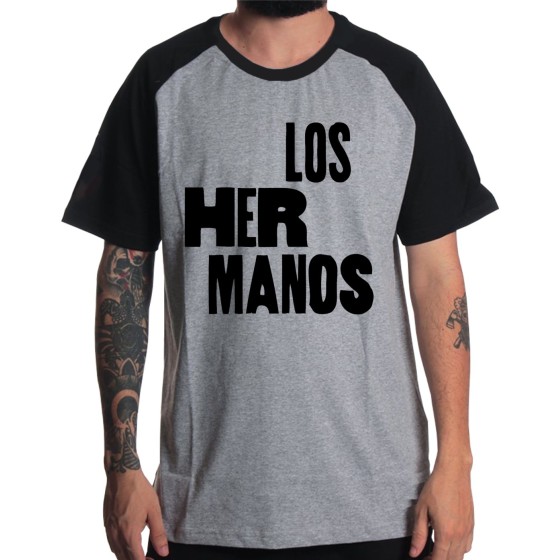 Rockwear Brasil - Camiseta Raglã Los Hermanos 2 Rockwear Preta