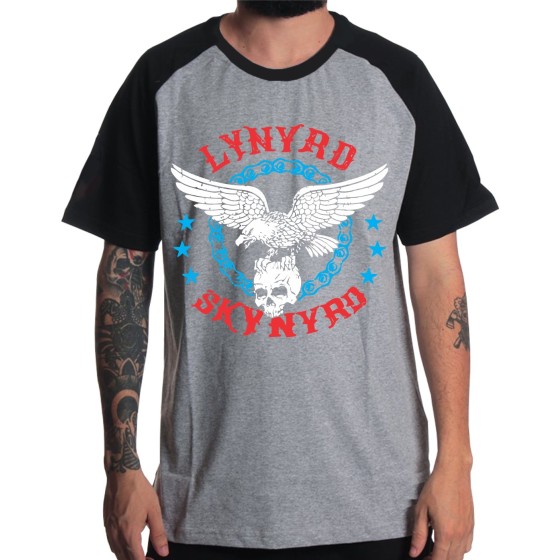 Rockwear Brasil - Camiseta Raglã Lynyrd Skynyrd 2 Rockwear Preta