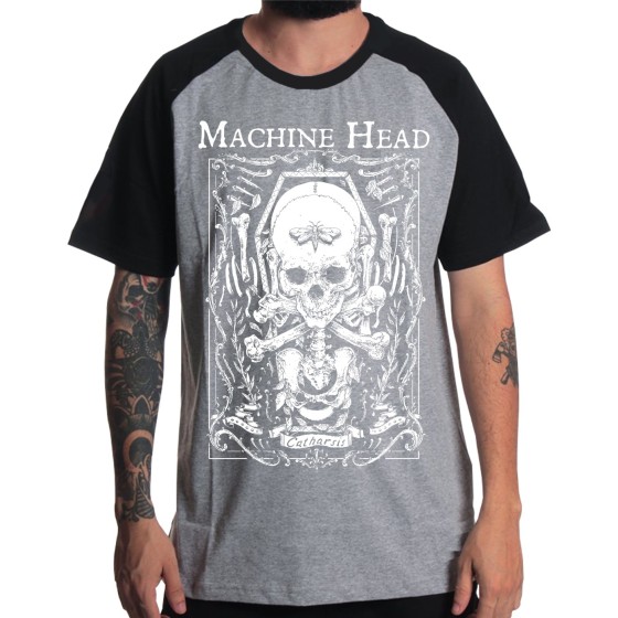 Rockwear Brasil - Camiseta Raglã Machine Head 2 Rockwear Preta