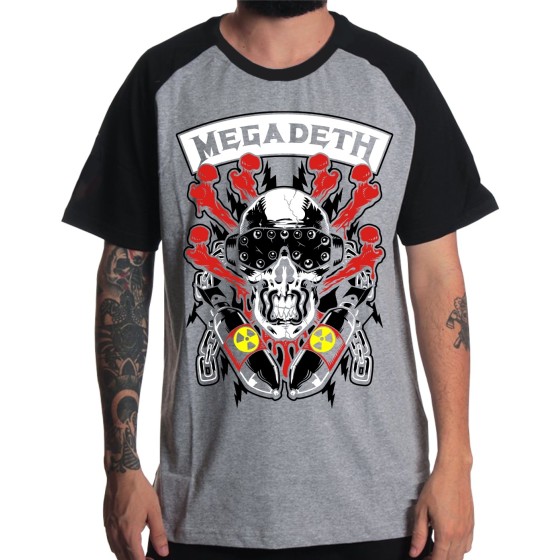 Rockwear Brasil - Camiseta Raglã Megadeth Rockwear Preta