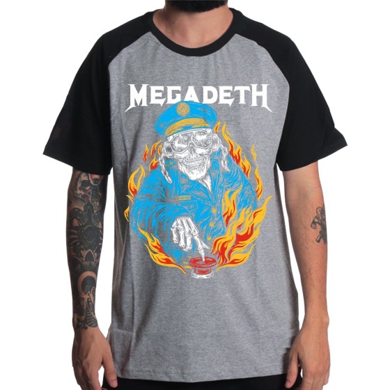 Rockwear Brasil - Camiseta Raglã Megadeth 2 Rockwear Preta