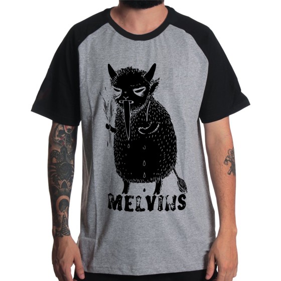 Rockwear Brasil - Camiseta Raglã Melvins 2 Rockwear Preta