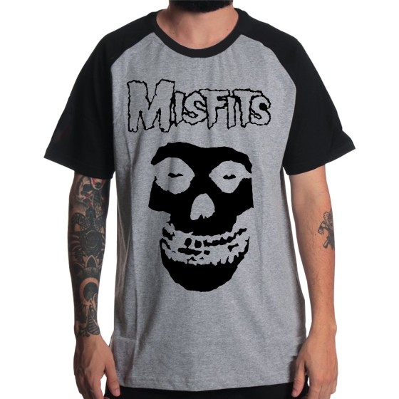 Rockwear Brasil - Camiseta Raglã Misfits Rockwear Preta